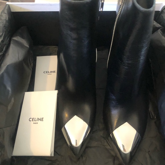 Authentic Celine Leather Boots 36.5 - Picture 1 of 10